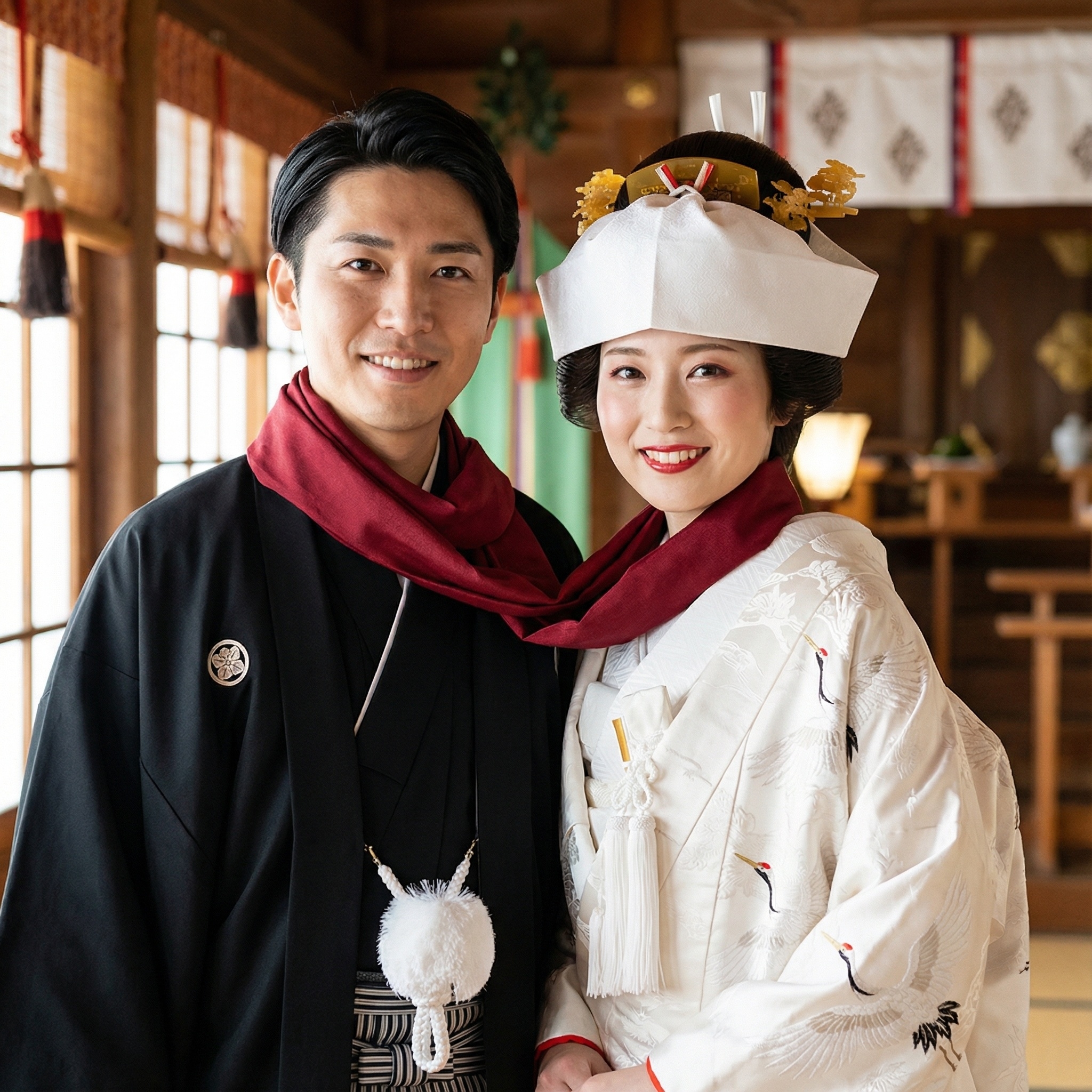 洋装での神前結婚式