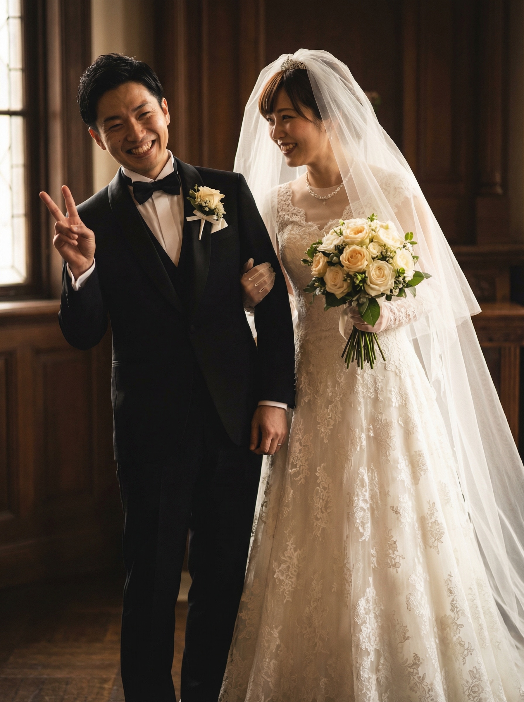 和装での神前結婚式